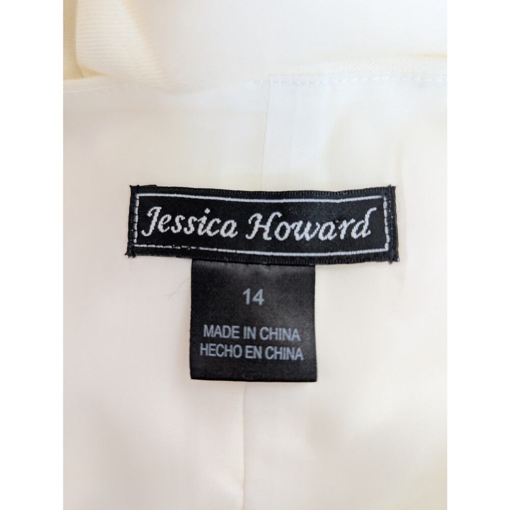 NWOT! JESSICA HOWARD! LINEN BLEND! WHITE BEADED, EMBROIDERED BUST LINE DRESS! 14 - Picture 9 of 11